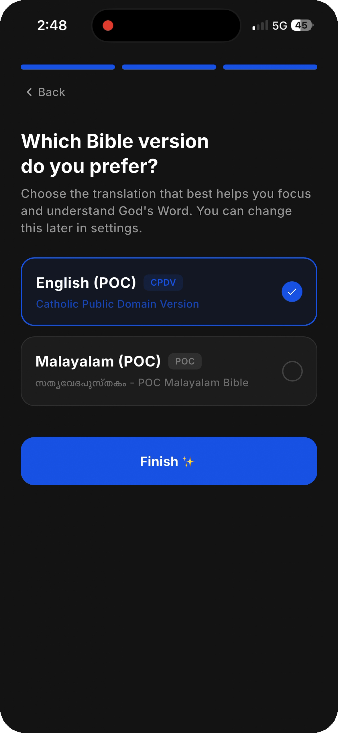DBRM bilingual English and Malayalam reading